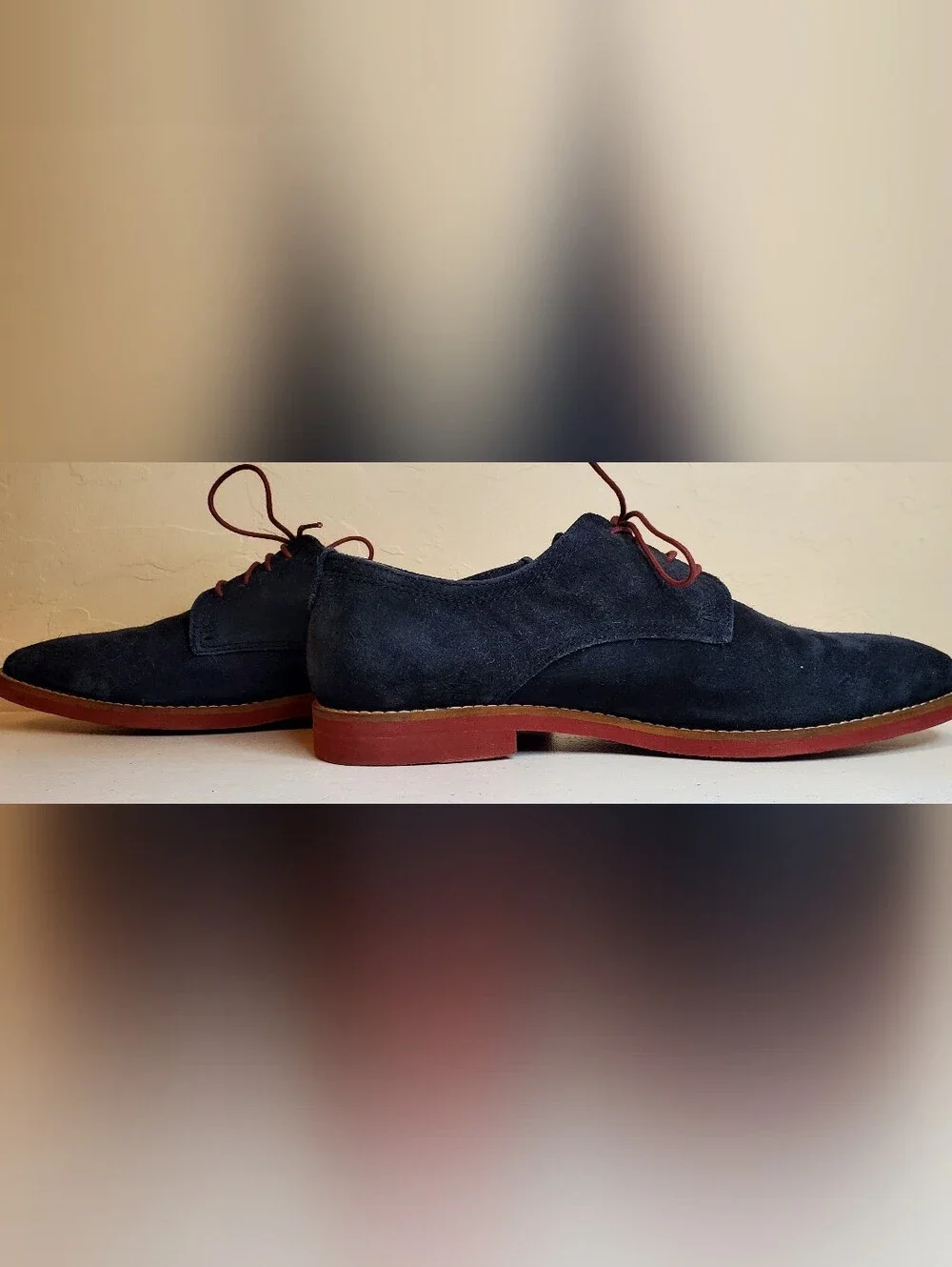 Men's Sz 9 Oxford Derby Shoes by REDTAPE  BROMHAM Navy Blue Suede Lace Up
